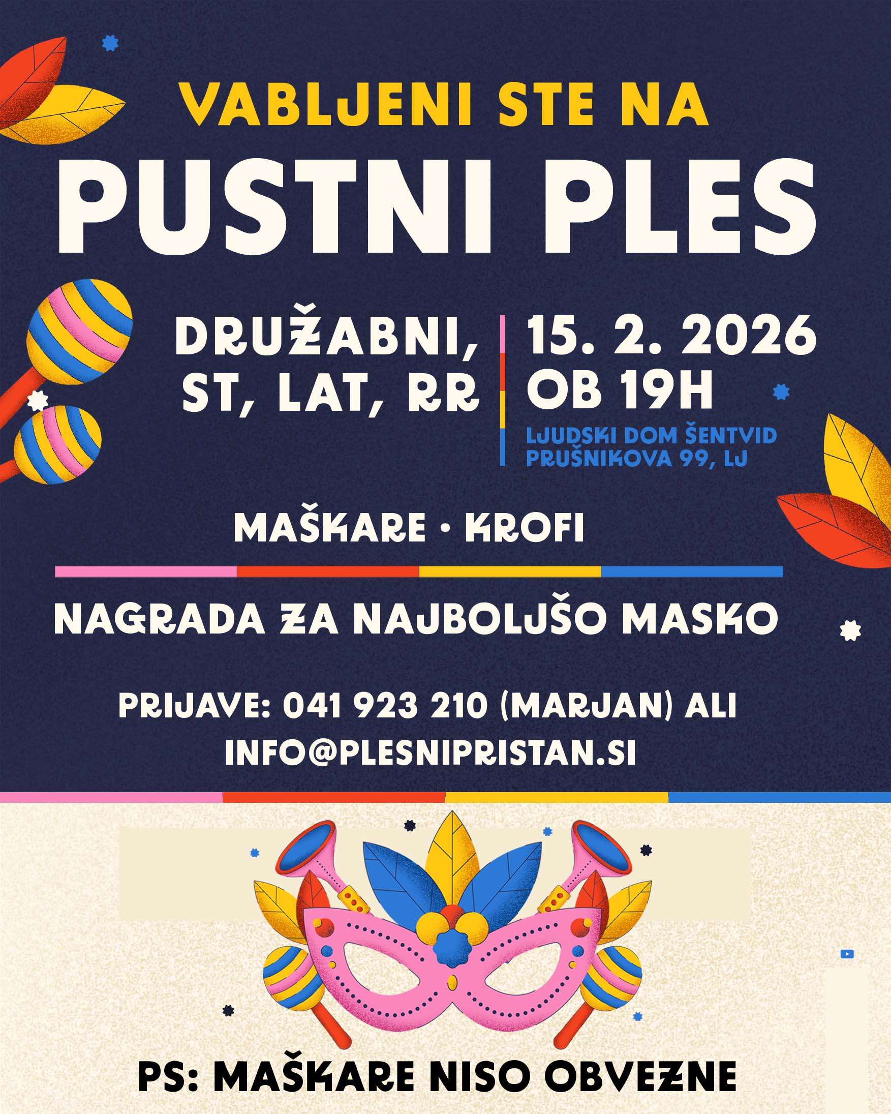 Pustni ples Plesni Pristan